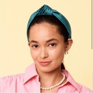 Lele Sadoughi teal velvet headband